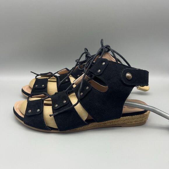 Eric Michael Sandals Womens Size 9 Gladiator Lace Up Espadrille Handmade EU 40 - Picture 6 of 12
